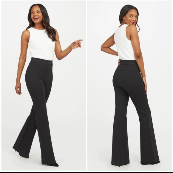 COPY - Spanx high-waist flare Ponte pants in classic black sz M Nwot - Picture 2 of 5